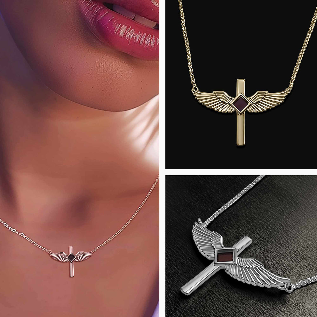 Idea for valentine gift wings necklace with nano Bible chip