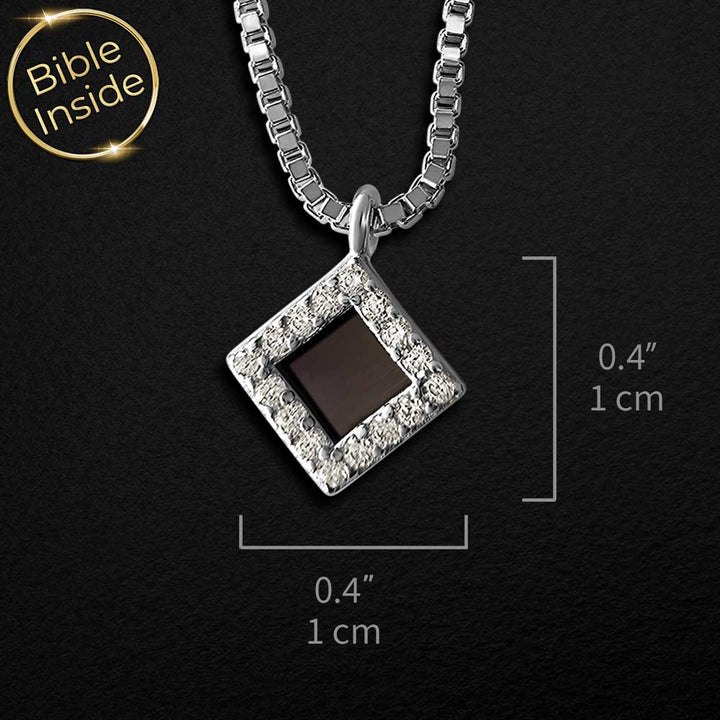 Christian jewelry necklace with New Testament chip, idea for Valentine gift
