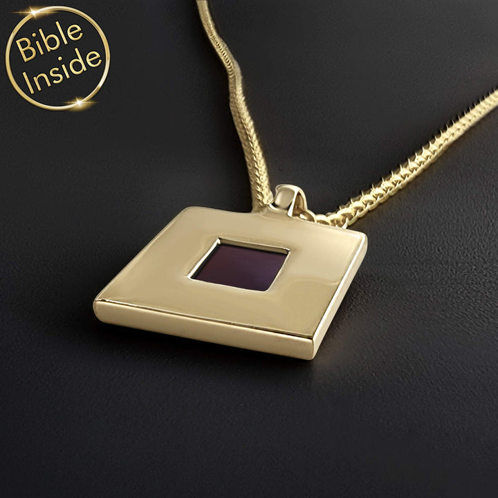 Men's cool Valentine's day gift idea – minimalist Cubo necklace with scripture