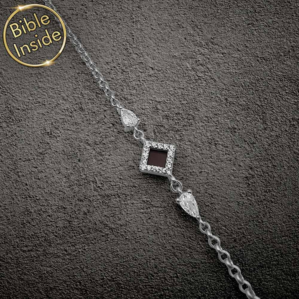 Rhombus bracelet cute Valentine's Day gift idea with nano Bible inside