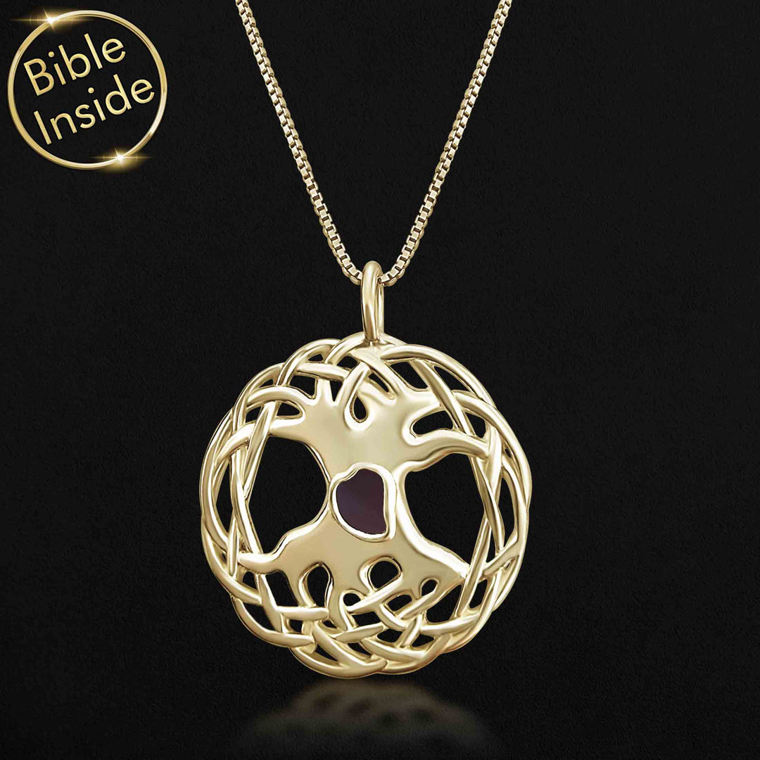 Cute Valentine's Day gift idea – minimalist tree of life necklace in gold