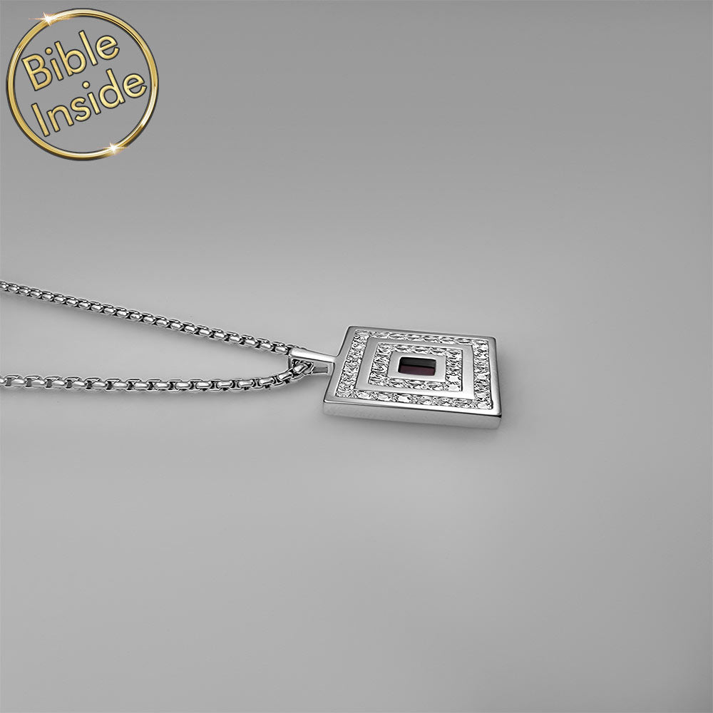 Valentine's day present idea for him – men's Christian necklace with Bible chip