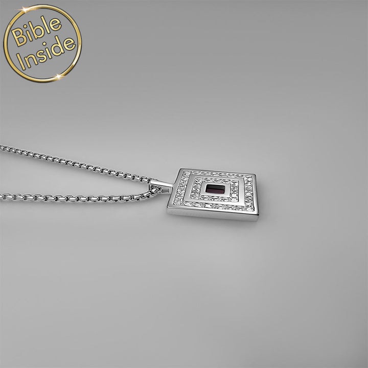 Valentine's day present idea for him – men's Christian necklace with Bible chip
