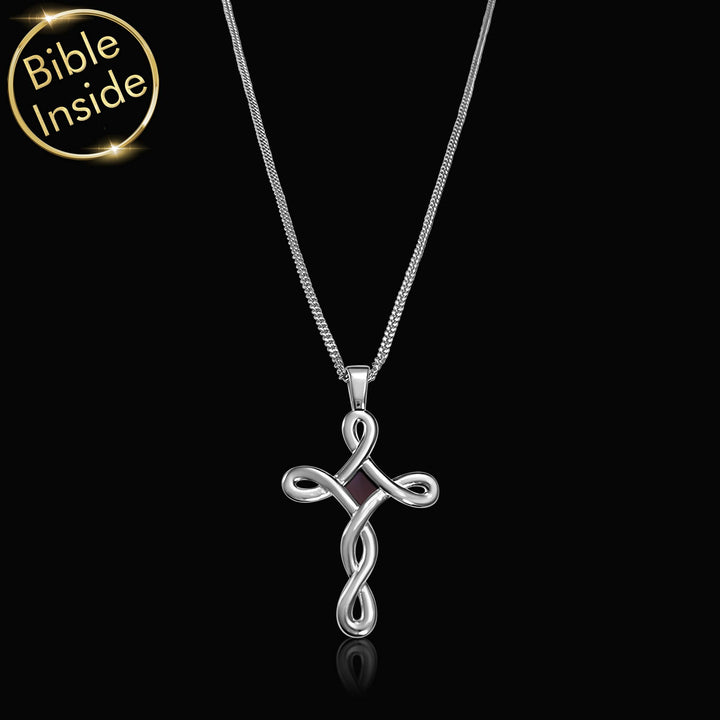 Cute Valentine's Day gift idea – romantic cross necklace in silver