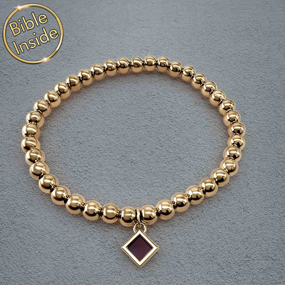 Minimalist biblical jewellery bracelet featuring nano technology
