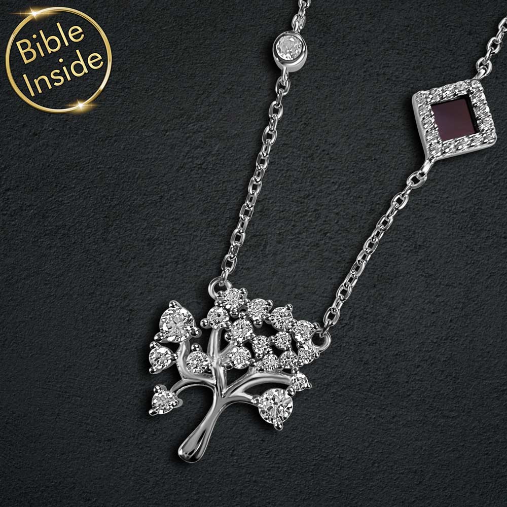 Women's jewelry gift for daily wear – minimalist Tree of Life necklace in silver