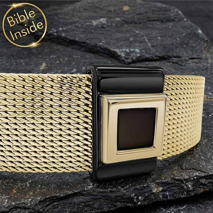 Modern Christian jewelry mens bracelet with Biblical text