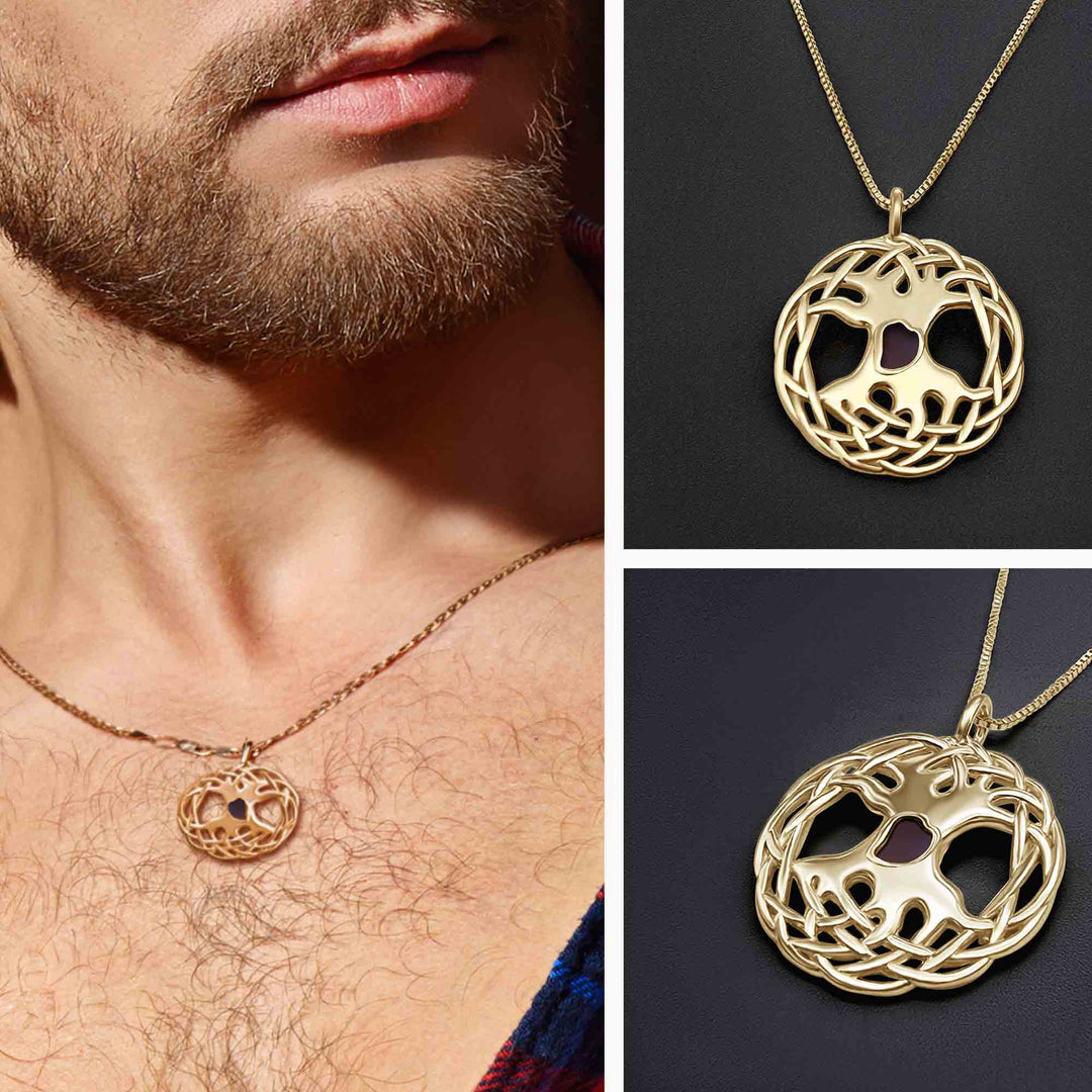 Men's Christian necklace with minimalist pendant and nano Bible chip