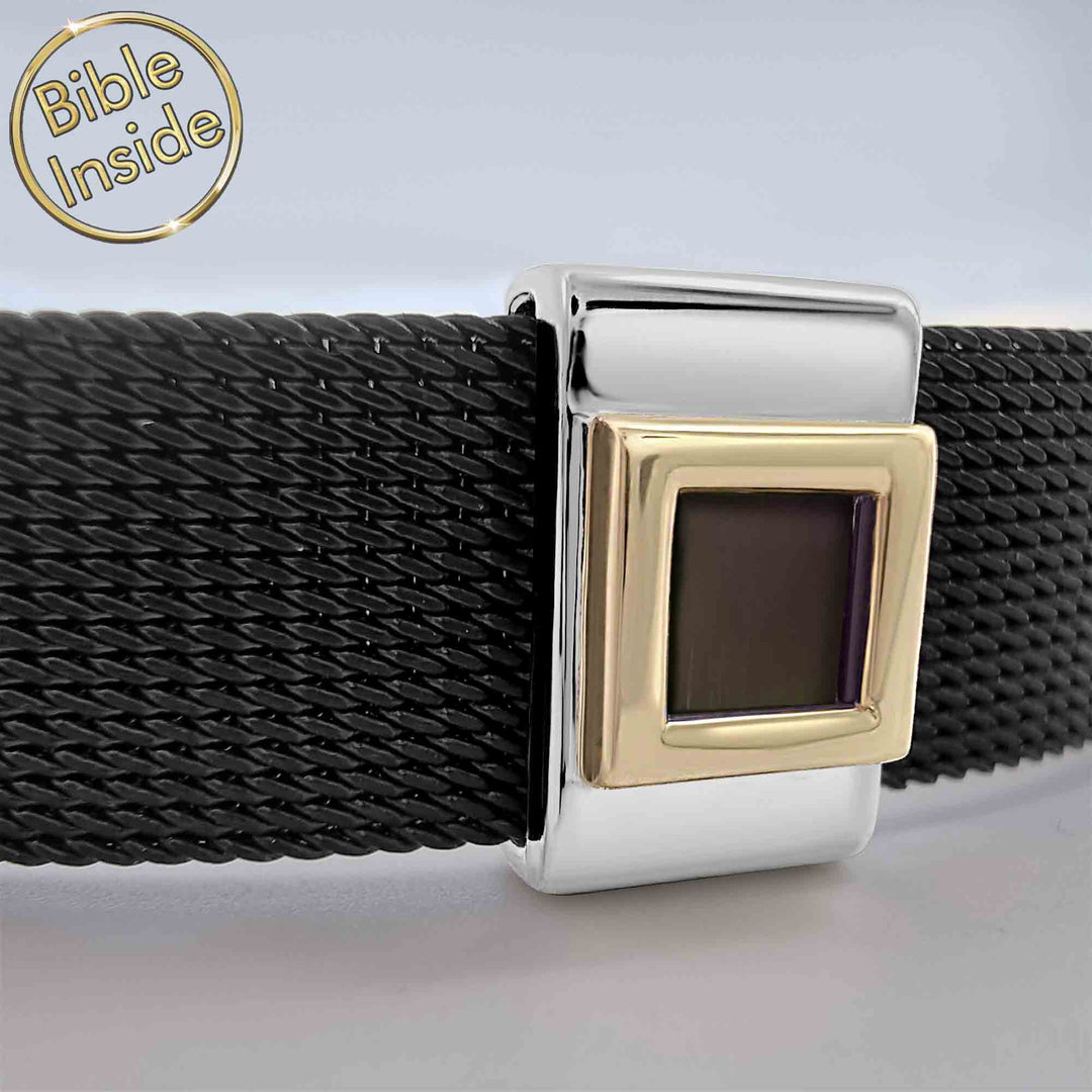 Christian wristband men stainless steel — Knox with New Testament