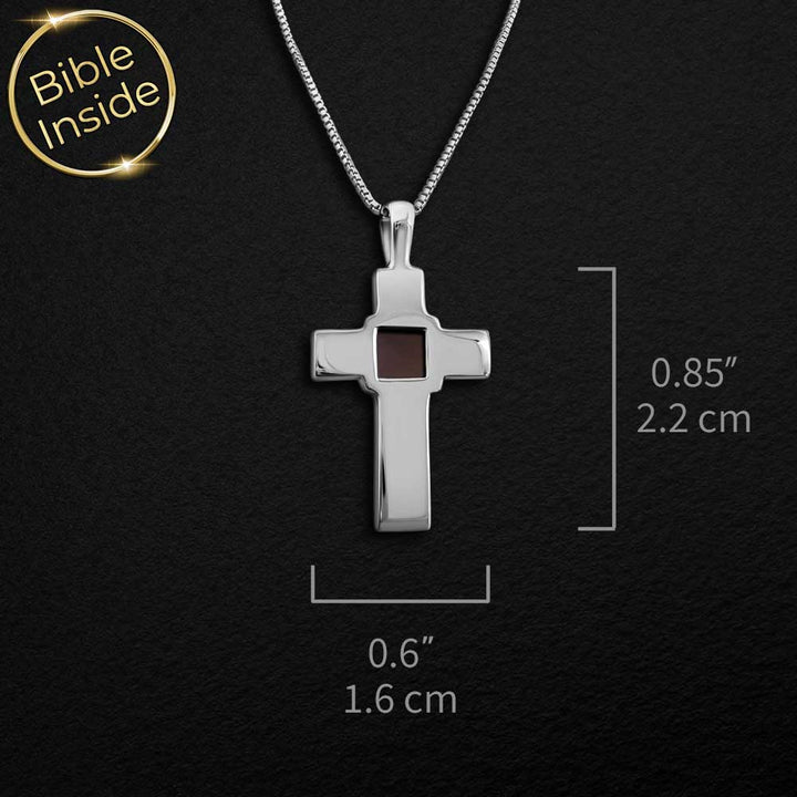 Men's white gold cross necklace – classic pendant for daily wear