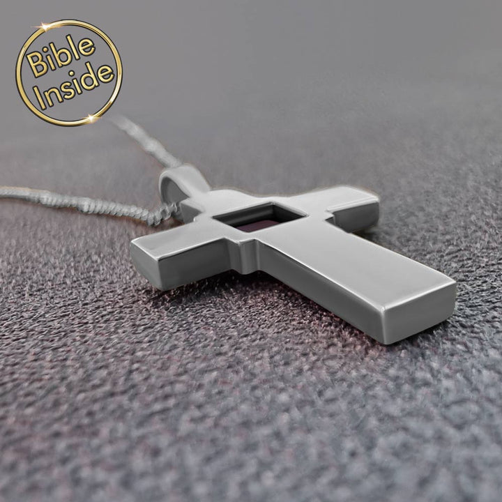Men's white gold cross necklace – thoughtful gift for father or friend