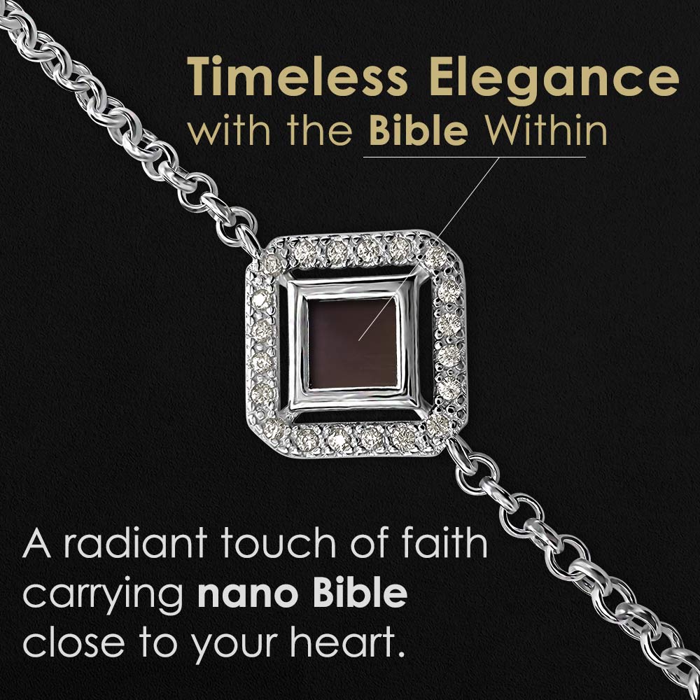 Elegant biblical jewelry bracelet with microscopic scripture inside