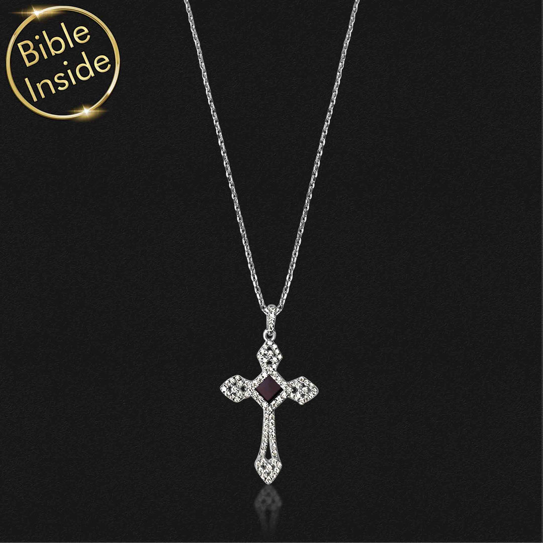 Cross on chain necklace for men – bold royal pendant in silver