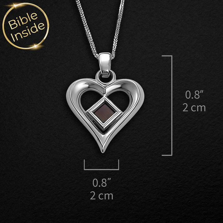 Dainty silver heart necklace for women, a meaningful faith-inspired gift