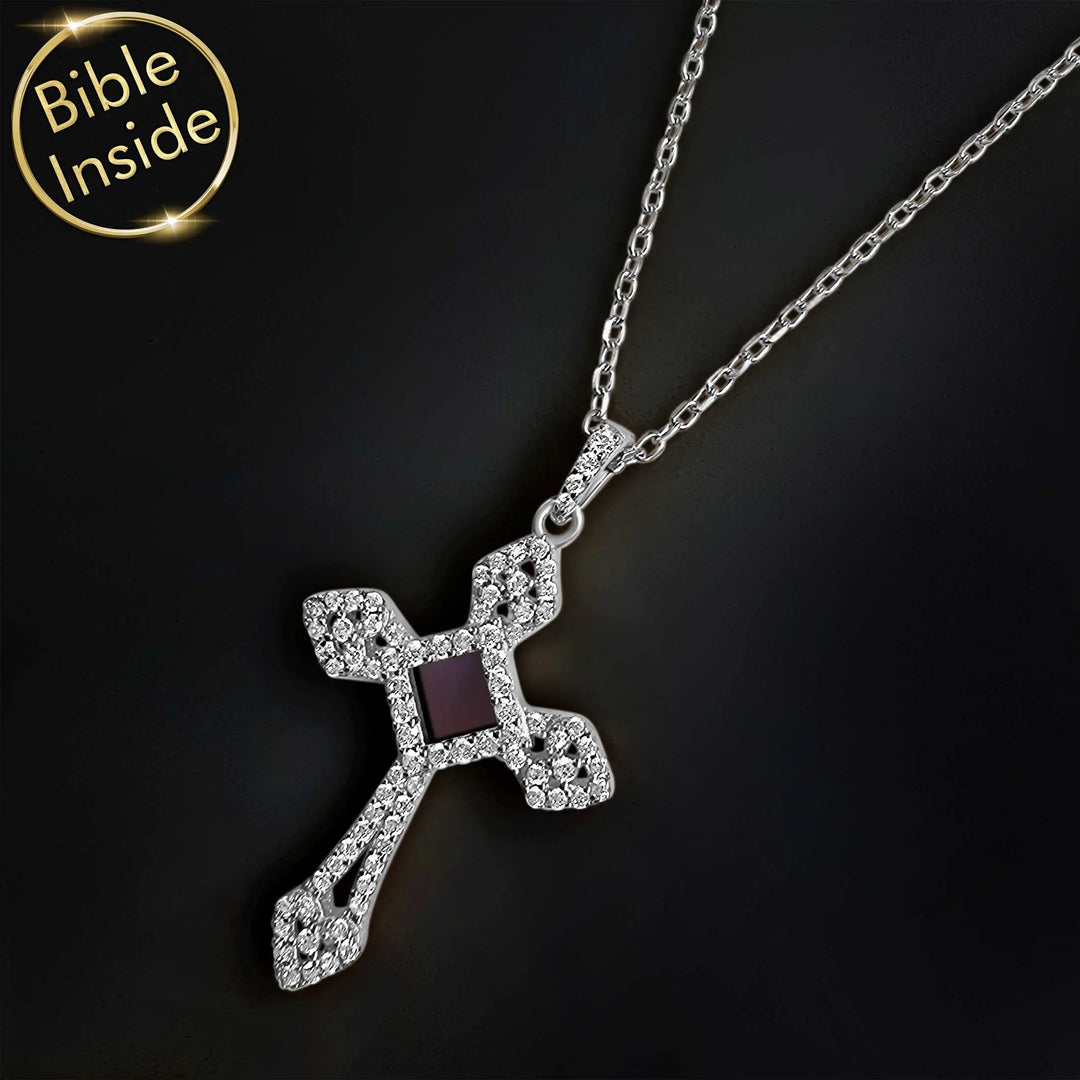 Cross Pendant Necklace For Women With The Entire Bible - Shlama