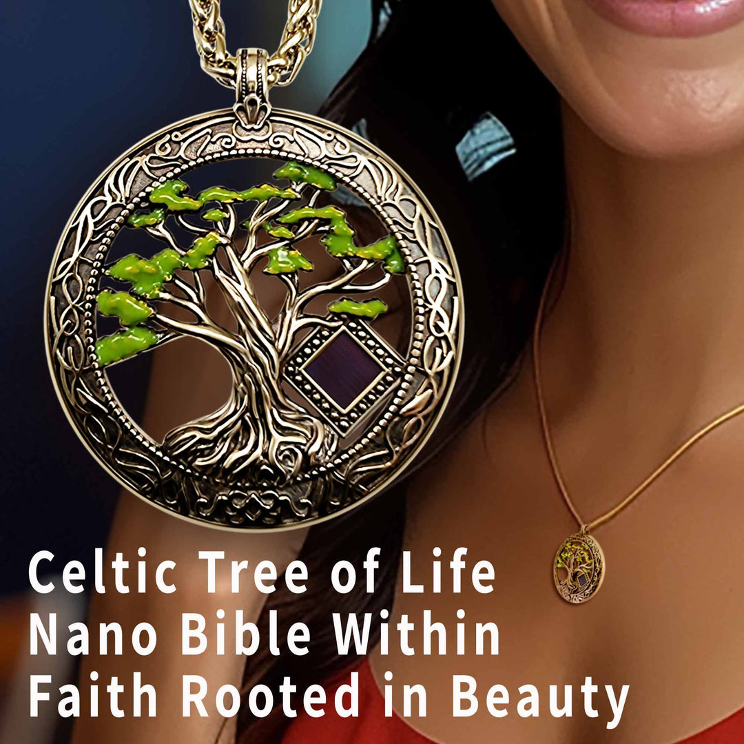 Minimalist scripture necklace with Tree of Life pendant – timeless gift