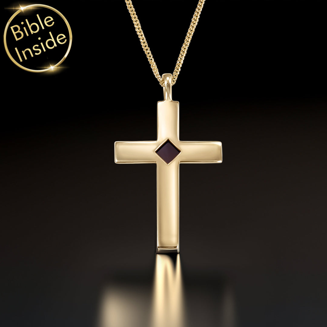 Christian cross necklace in gold – plain pendant design