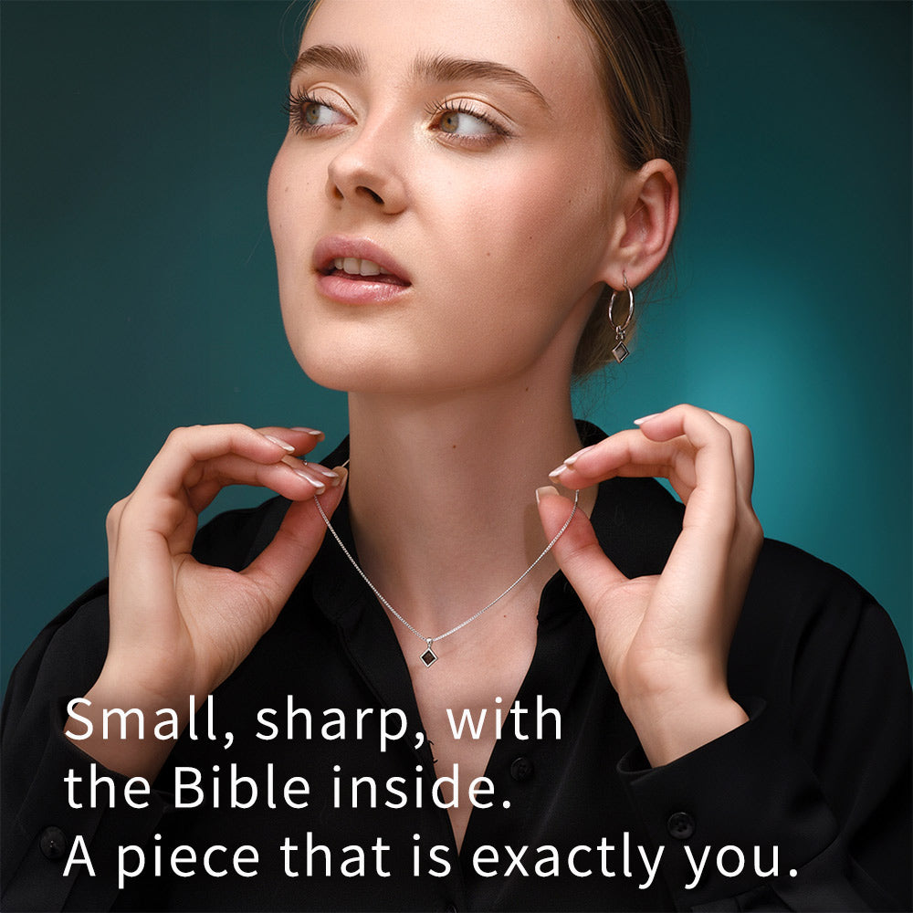 Biblical gift for women featuring contemporary rhombus design with scripture