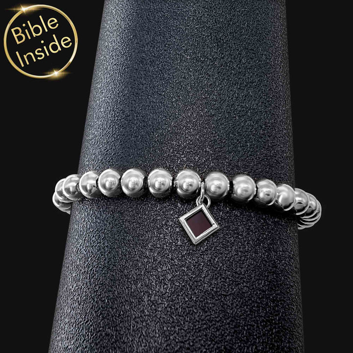 Christian girlfriend gift bracelet with micro Bible technology