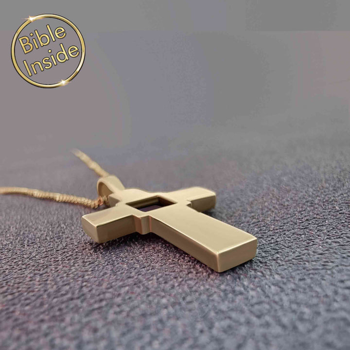 Valentine gift idea for boyfriend – elegant cross pendant with faith message