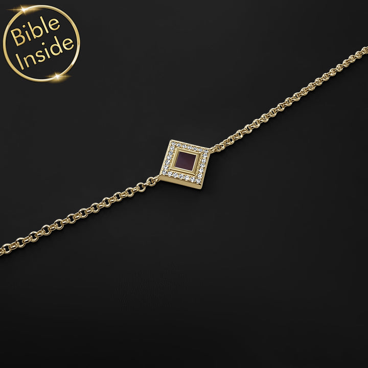 Gifts for her for valentines – Elizabeth nano Bible bracelet in gold
