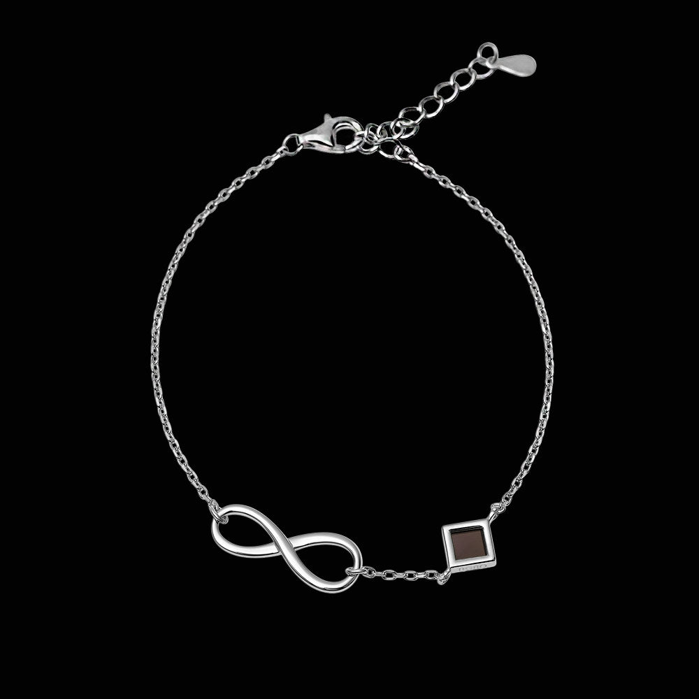 Women's religious bracelet in sterling silver – rhombus charm with scripture