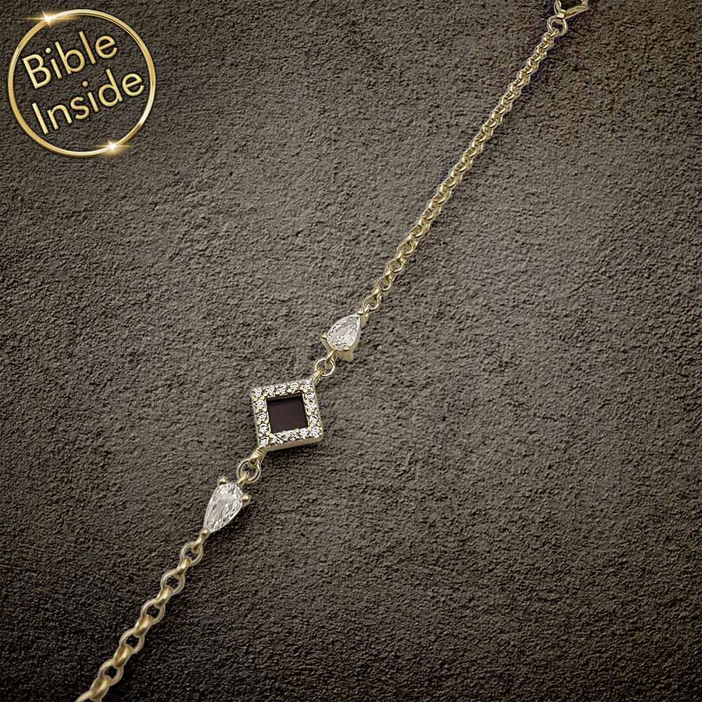 Elegant religious bracelets for ladies with polished rhombus design