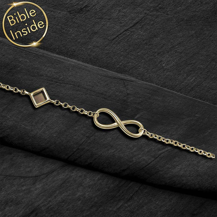 Religious bracelets for women – micro Bible inside polished rhombus pendant