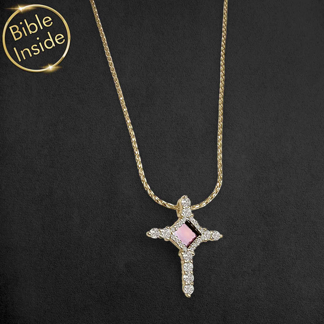 Unique jewelry for women – cross pendant with New Testament engraved
