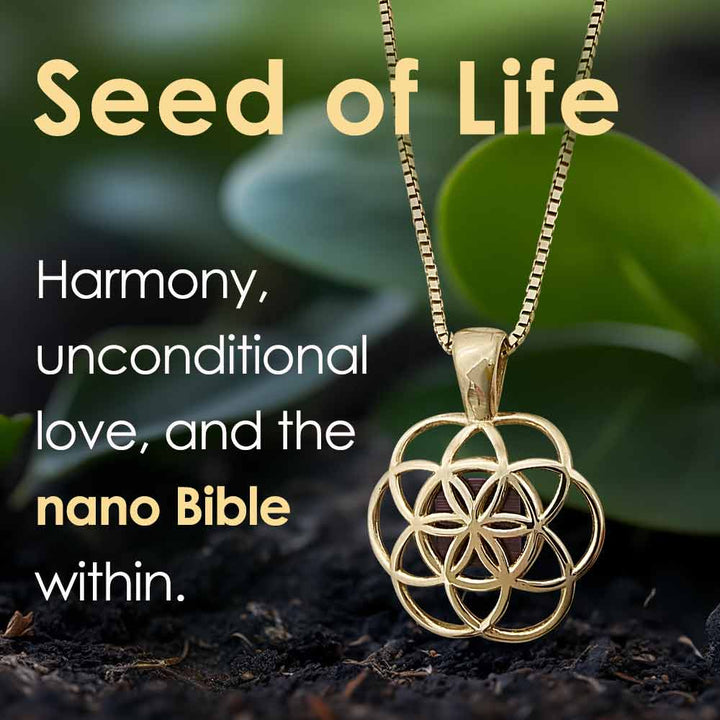 Religious necklace for women with Seed of Life pattern