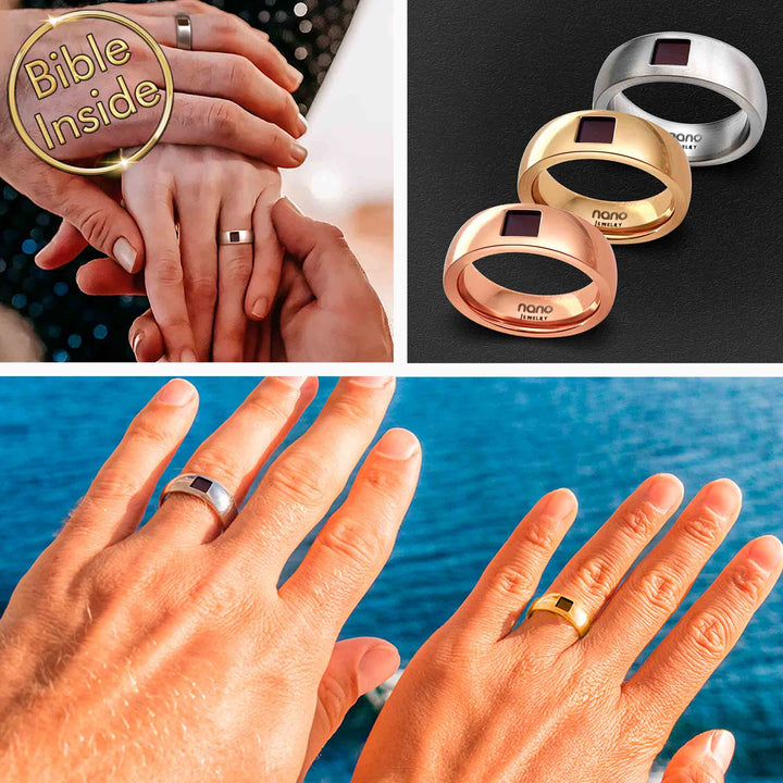 Ring for Valentine's day – valentine ring with New Testament microchip Bible for women