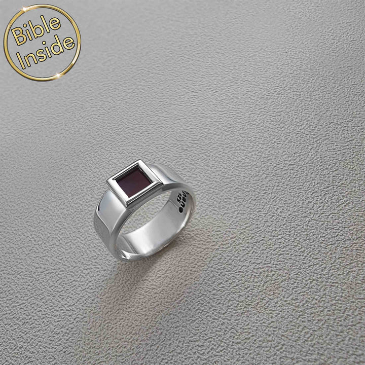 Ring for Valentine's Day – Hercules knot with micro Bible engraving