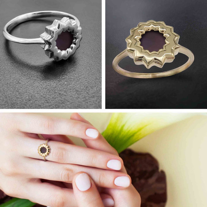 Ring for Valentine's Day with flower design and Nano Bible – women's Christian jewelry
