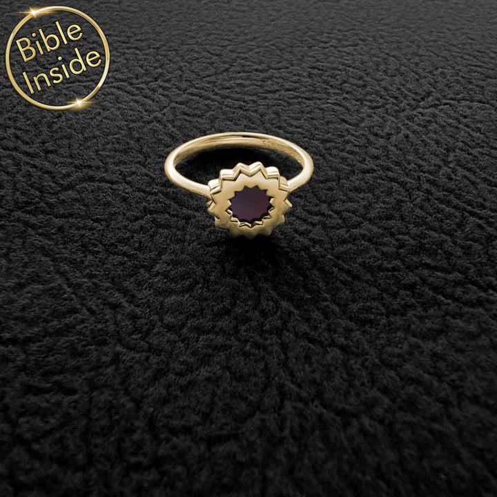 Gold flower ring for Valentine's day – faith jewelry for women