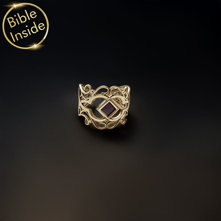 Valentine ring for girlfriend: elegant Bible ring