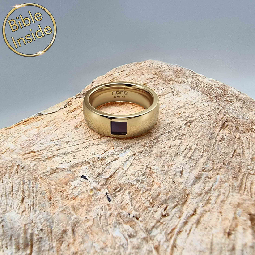 Ring for Valentine's day in matte finish – New Testament microchip Bible inside