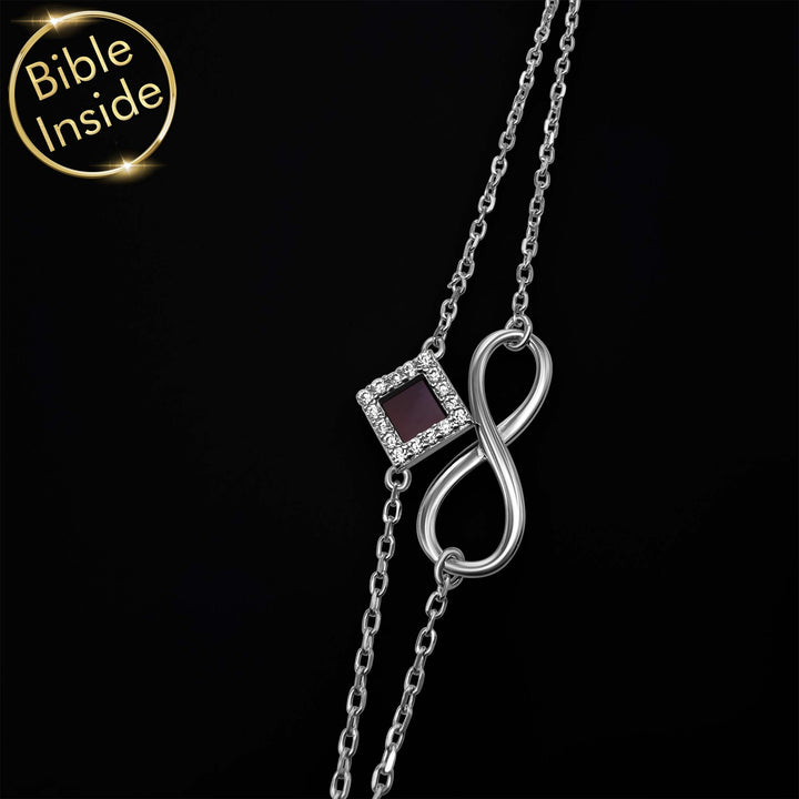 Womens Christian jewelry bracelet with miniature Bible, sterling silver