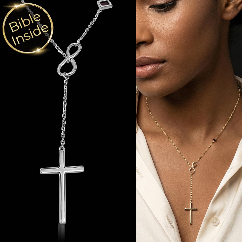 Silver cross necklace for women – minimalist Christian faith pendant