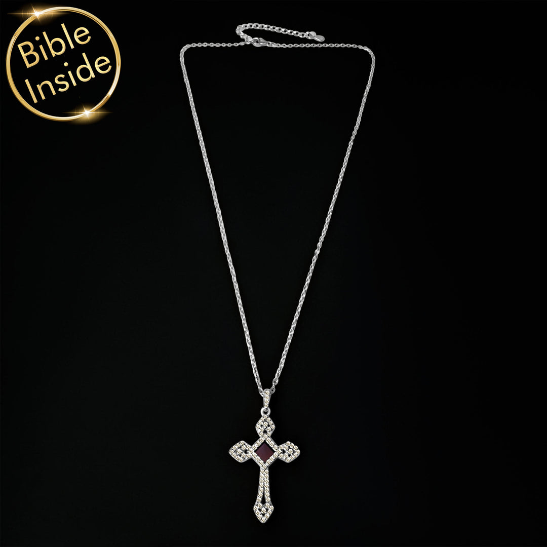 Cross silver necklace on a delicate chain, elegant daily faith piece