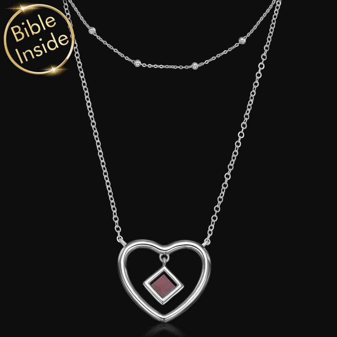 Heart pendant necklace for girlfriend combining faith and timeless elegance