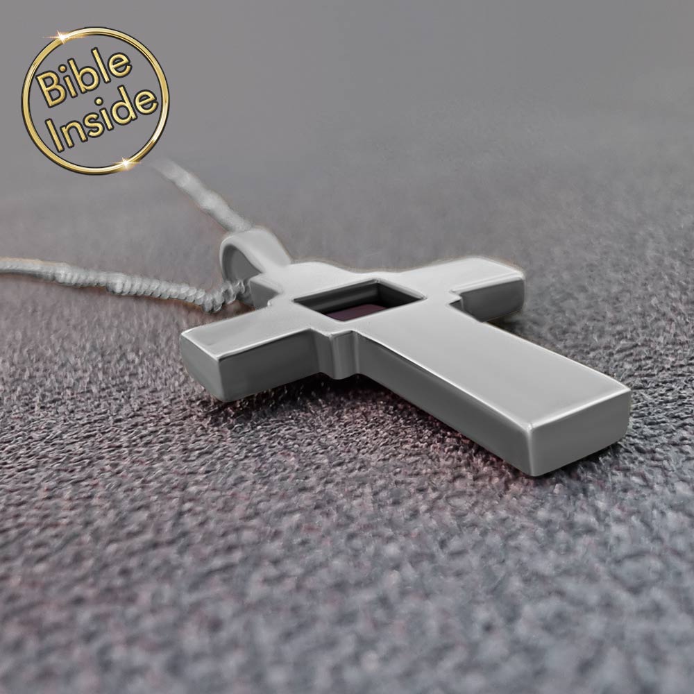 Women's silver cross necklace, devotional jewelry for everyday faith
