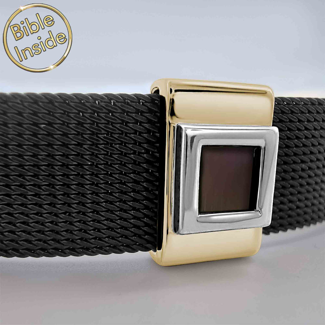 Valentine's day unique gift for him modern Christian bracelet with microchip Bible