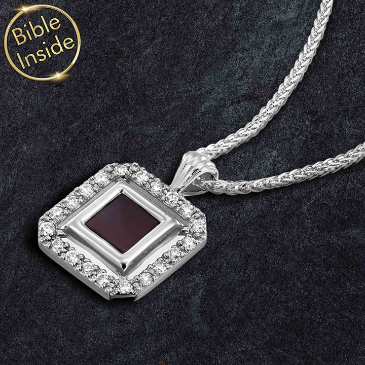 Special valentine's gift for her – Diana necklace with nano Bible, daily faith wear