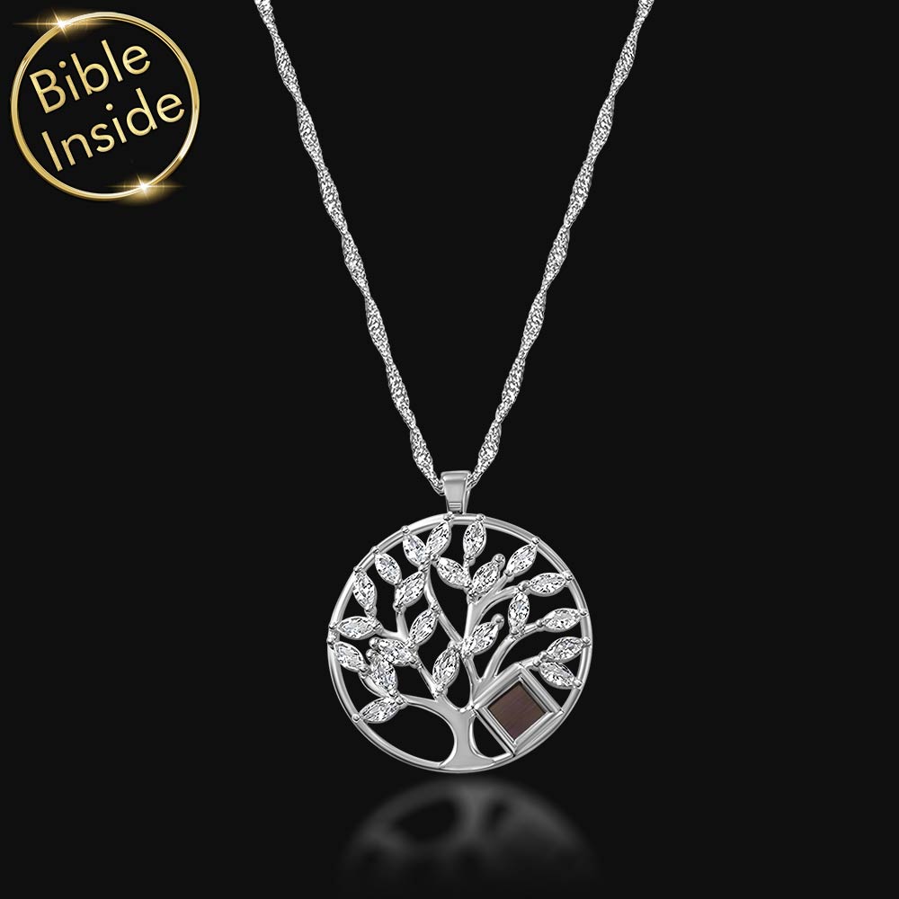 Tree of life silver pendant necklace – elegant Christian gift