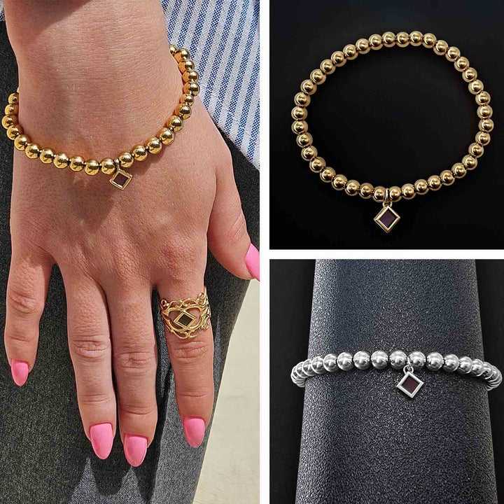 Tiny Bible bracelet with five polished beads – womens Christian jewelry