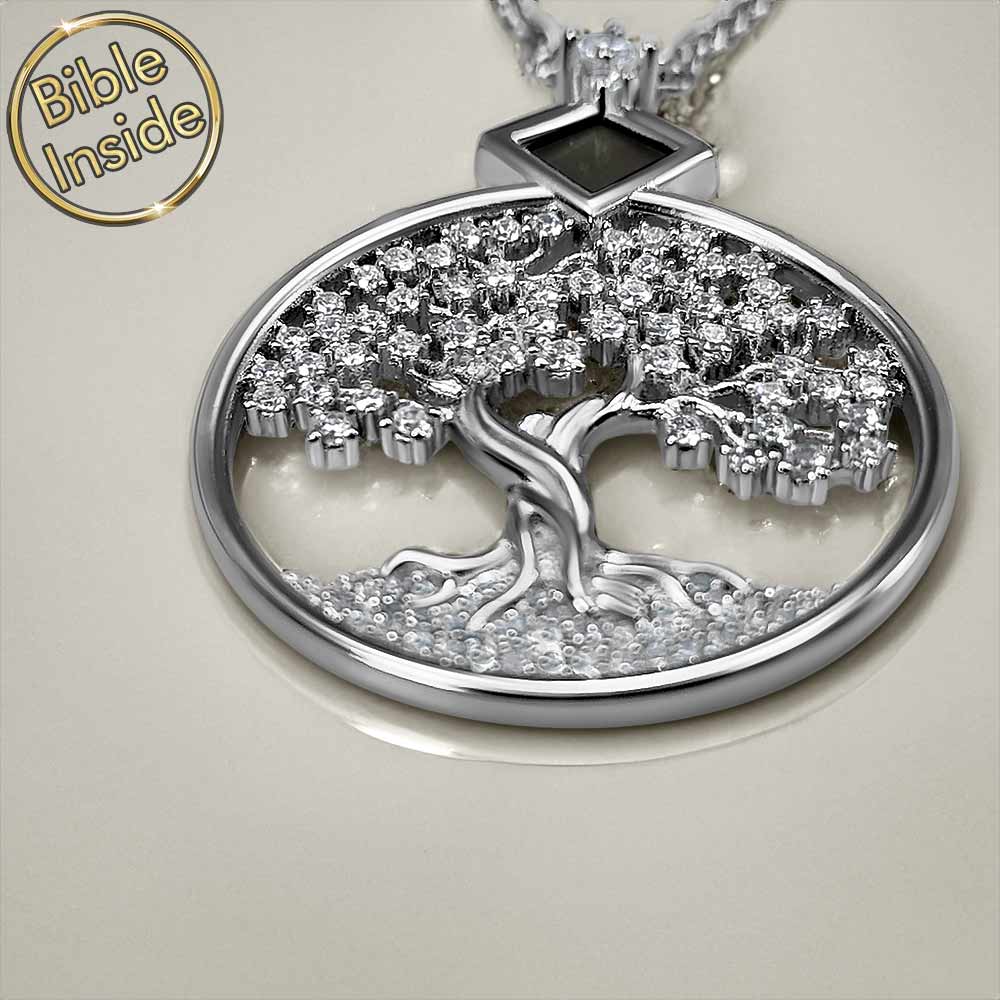 Tree of life necklace silver design for Christian women