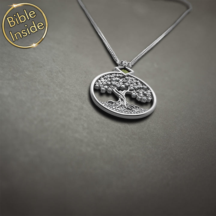 Tree pendant silver necklace for women - faith-inspired design