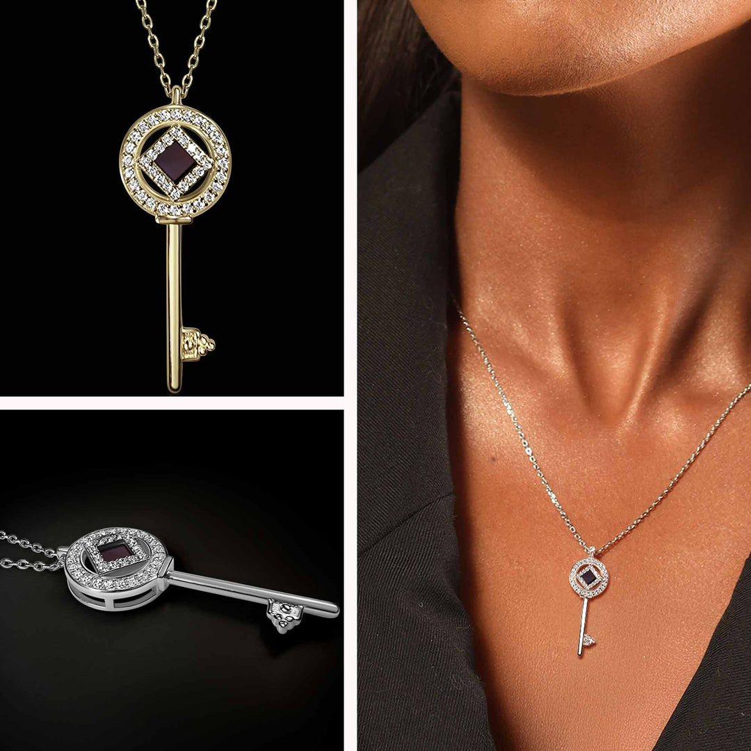 Unique Christian jewelry key pendant for women – faith expression piece
