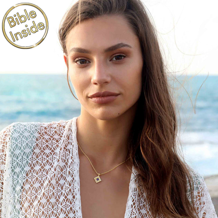 Unique valentine's gift for her - gold rhombus necklace with meaning