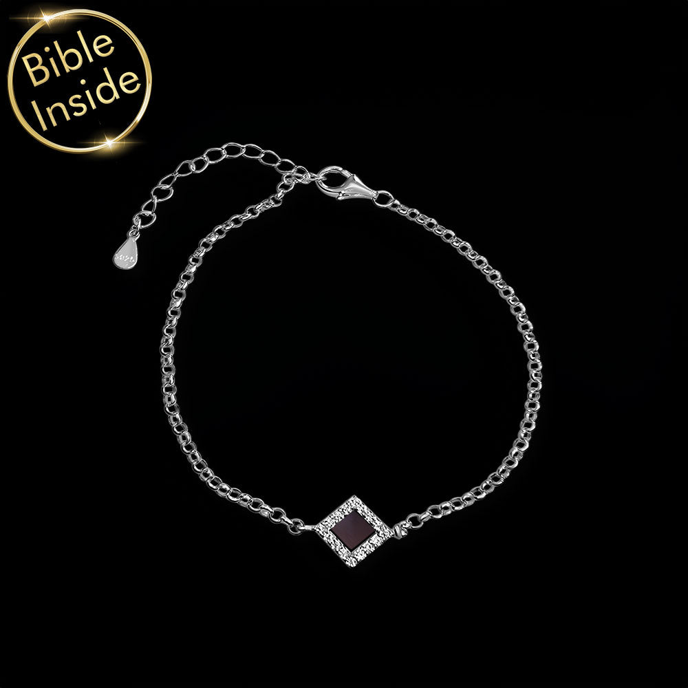 Silver mother's day jewelry rhombus bracelet – faith-inspired gift for Christian women